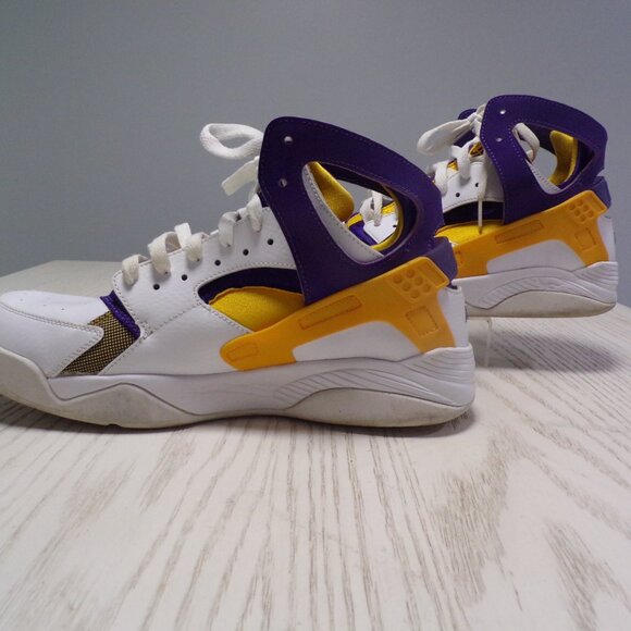 Nike Air Flight Huarache Lakers White Purple Gold - Men 10.5 - 705005-101 Kobe - Picture 6 of 8
